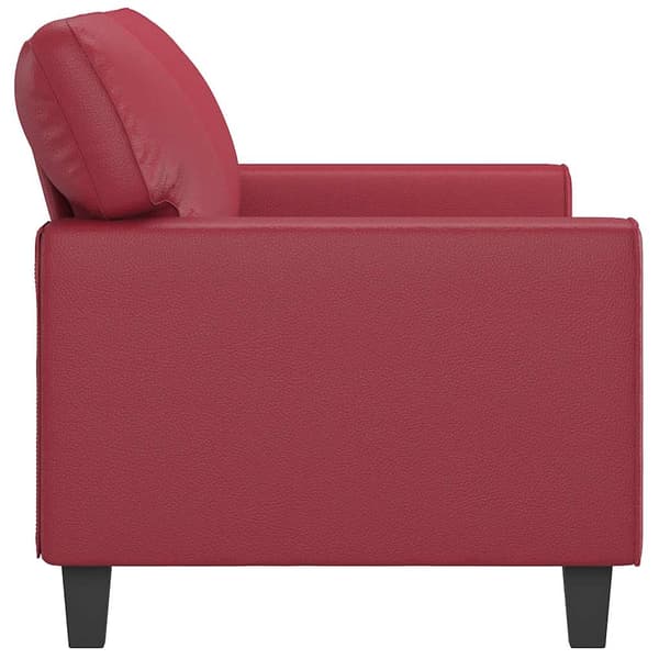 2-sitssoffa vinröd 140 cm fuskläder
