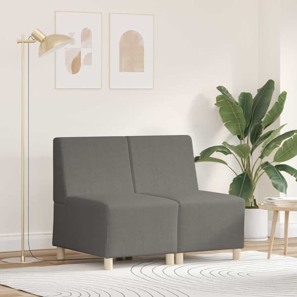 Modulsofa utan armstöd 2 pcs Ljusgrå 55 x 74 x 82 cm