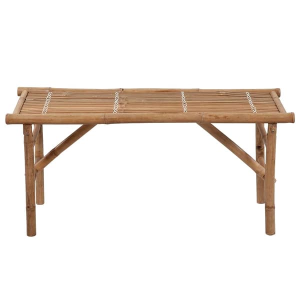Hopfällbar trädgårdsbänk med dyna 118 cm bambu