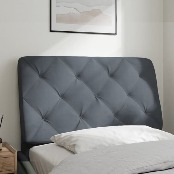 Headboard Cushion Dark Grey 80 cm Velvet