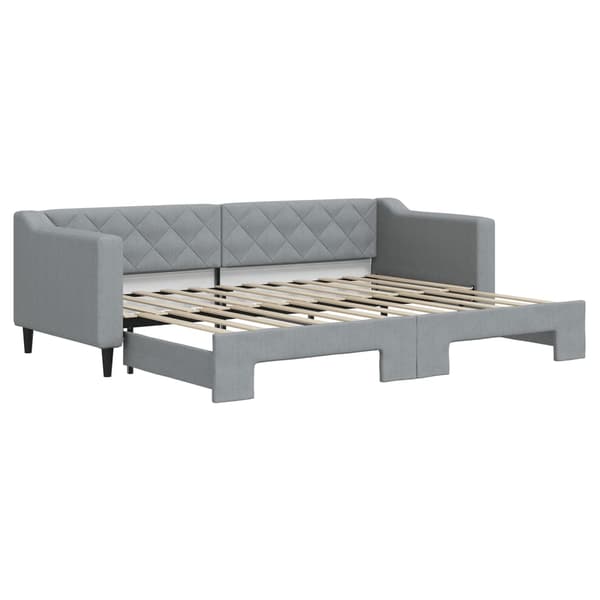 Dagbädd utdragbar ljusgrå 80x200 cm tyg