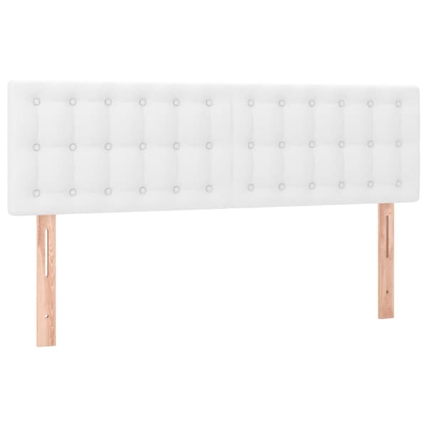 Sänggavlar vit 144x5x78/88 cm konstläder