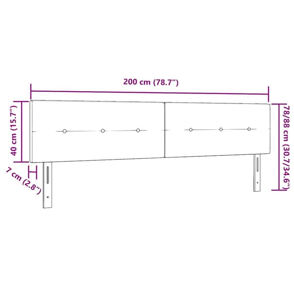 Huvudgavel Mörkblå 200 cm Sammet