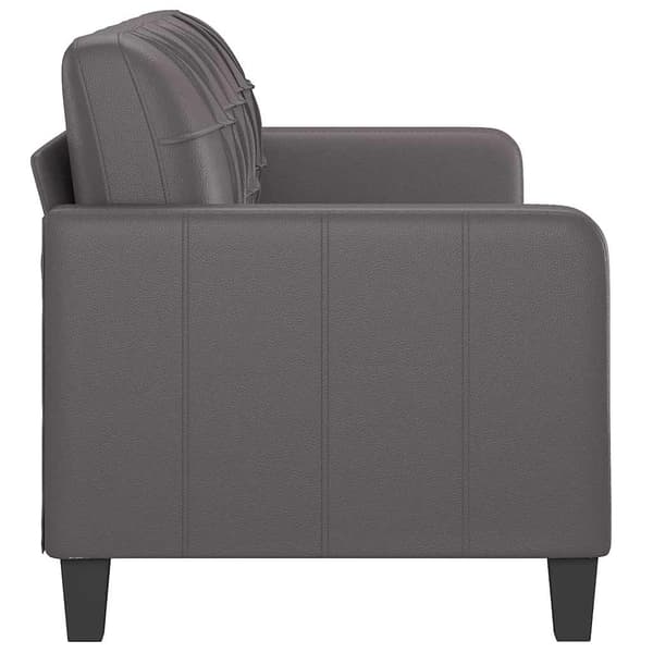 3-sitssoffa grå 180 cm konstläder