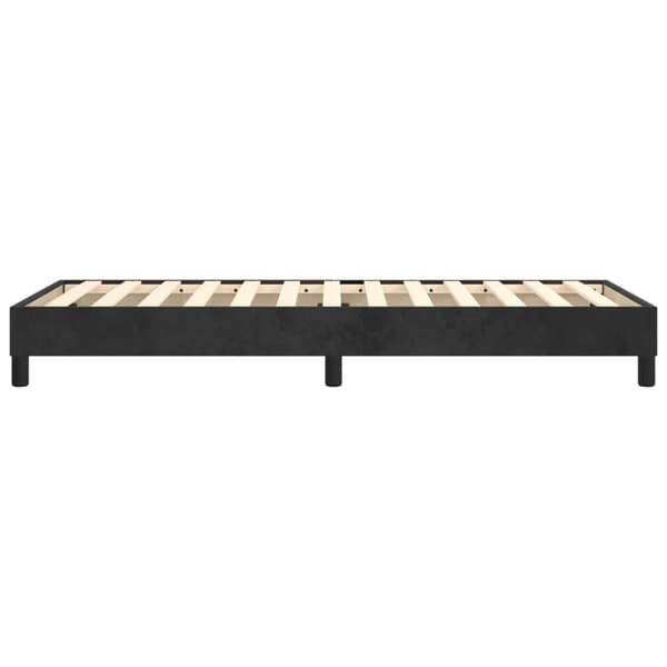 Boxspring-sängram svart 90x200 cm sammet