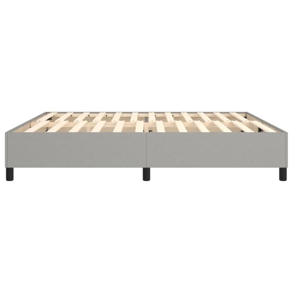 Boxspring-sängram ljusgrå 200x200 cm tyg