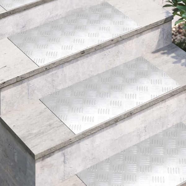Trappsteg Rektangulär 4 pcs Silver 60 x 30 cm Aluminium