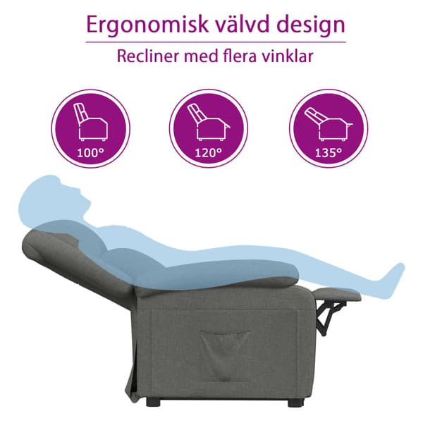 Reclinerfåtölj vinröd tyg