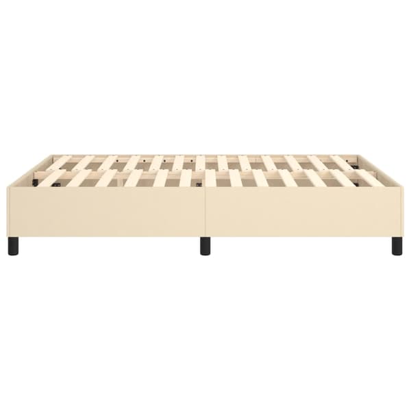 Boxspring-sängram gräddvit 140x190 cm tyg