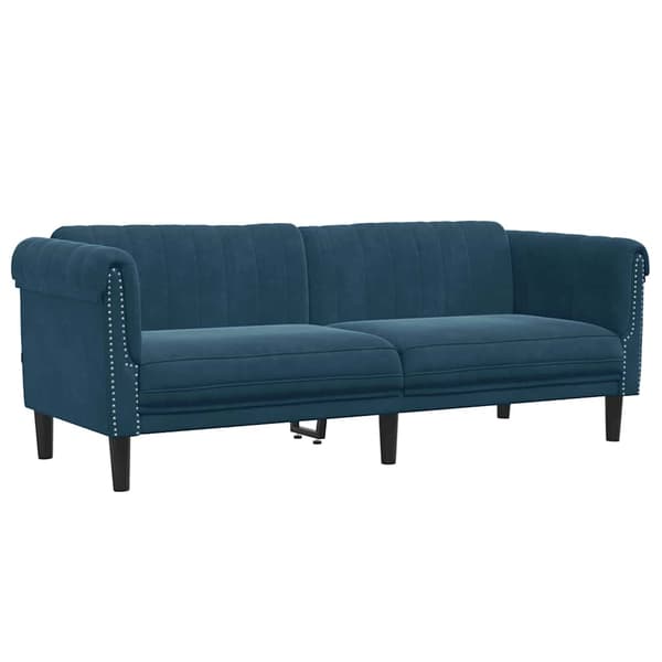 Soffa 3-sits blå sammet