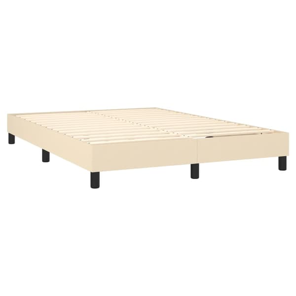 Boxspring-sängram gräddvit 140x190 cm tyg