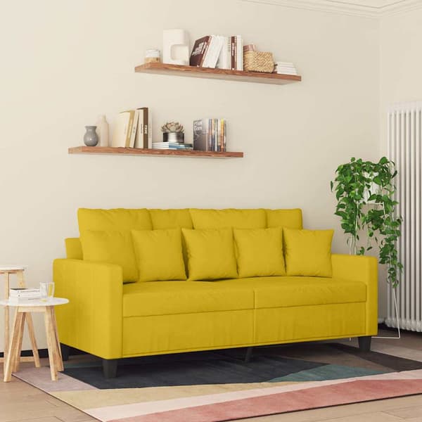 2-sitssoffa gul 140 cm sammet