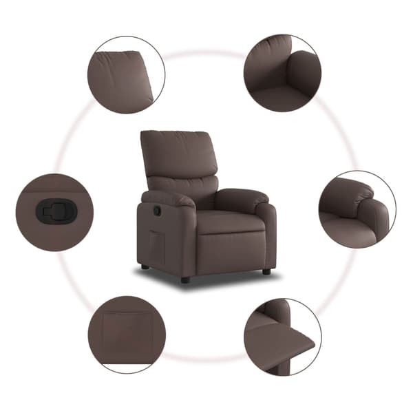Reclinerfåtölj brun konstläder