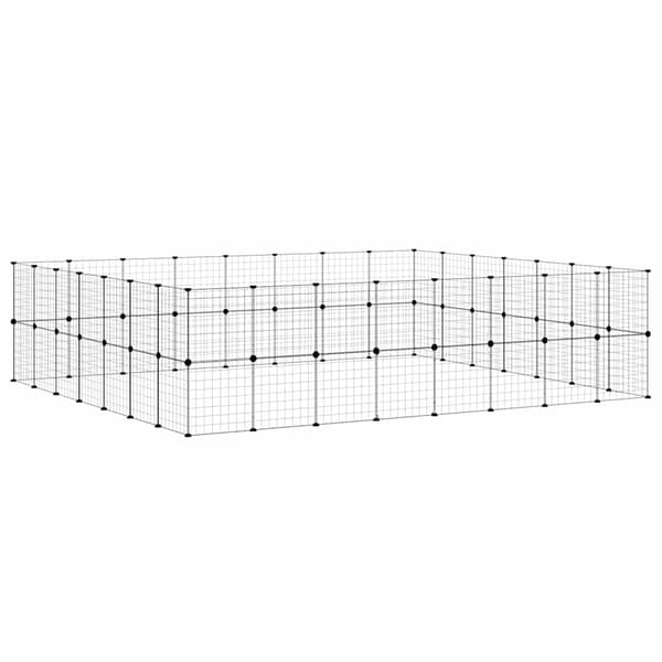 Hundgård svart 60 paneler 35x35 cm stål