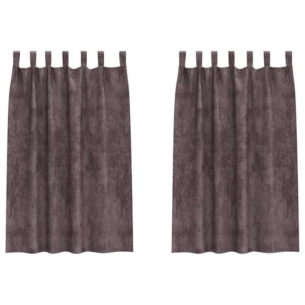 Sammetsgardiner 2 st Brun 175 x 140 cm Sammet