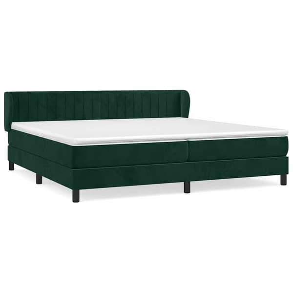 Ramsäng med madrass mörkgrön 200x200 cm sammet
