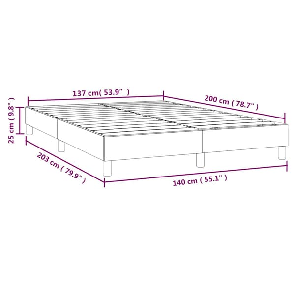 Boxspring-sängram mörkblå 140x200 cm sammet