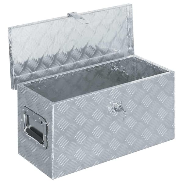 Förvaringslåda aluminium 61,5x26,5x30 cm silver