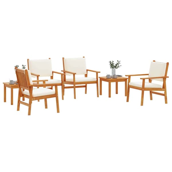 Trädgårdsoffset 6 pcs Brun Massivt Akaciaträ