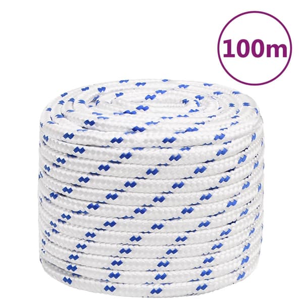 Båtlina vit 16 mm 100 m polypropylen
