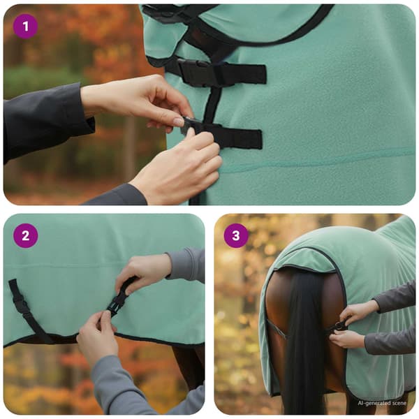 Hästdyna Speciell grön 125 cm Polyester Fleece