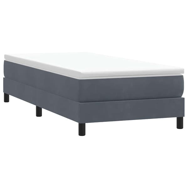 Ramsäng med madrass mörkgrå 80x210 cm sammet