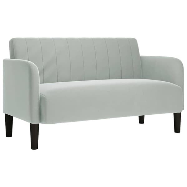 Loveseat soffa ljusgrå 109 cm sammet