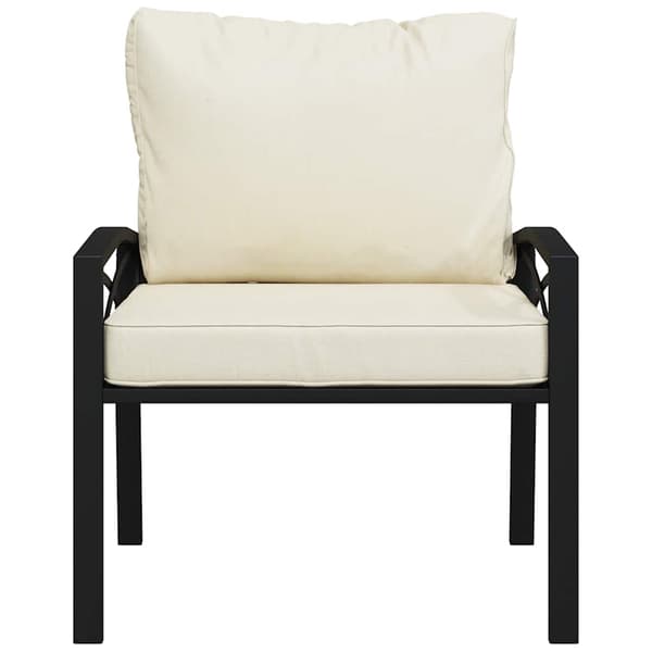 Trädgårdsstolar med sandfärgade dynor 2 st 68x76x79 cm stål
