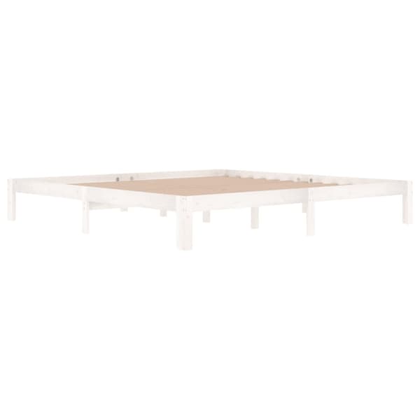Sängram vit massiv furu 200x200 cm