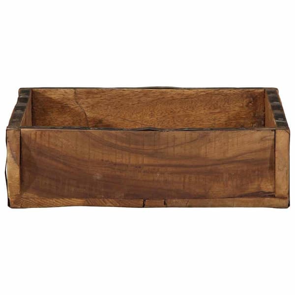 Bricka med lagring Brun 29 x 31 x 10 cm Solid återvunnen trä