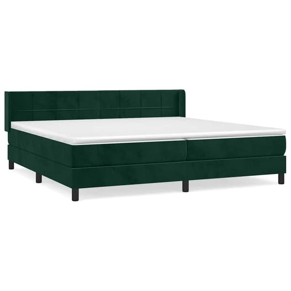 Ramsäng med madrass mörkgrön 200x200 cm sammet