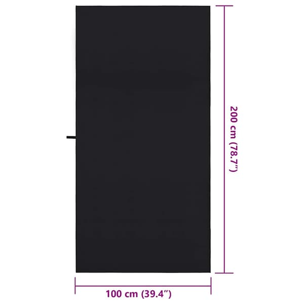 Sporthanddukar 2 pcs Svart 200 x 100 cm Polyester och polyamid
