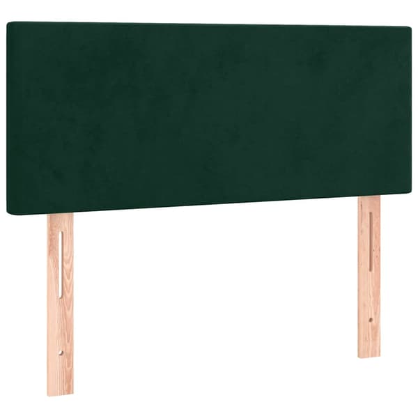 Ramsäng med madrass mörkgrön 90x190 cm sammet