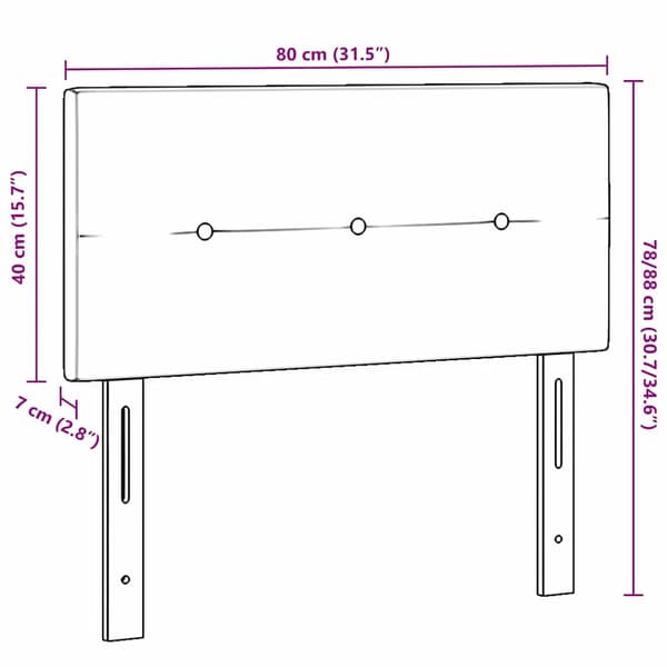Huvudgavel Mörkgrå 80 cm Sammet