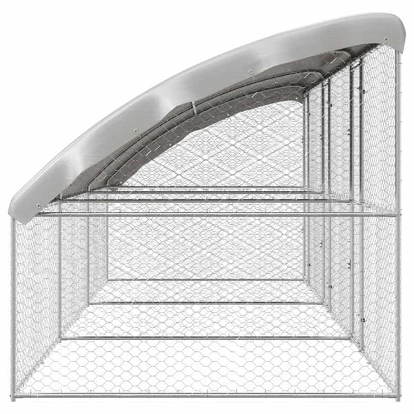 Hundbur med lagring 3 pcs Silver 6 x 2 x 2 m Galvaniserat stål