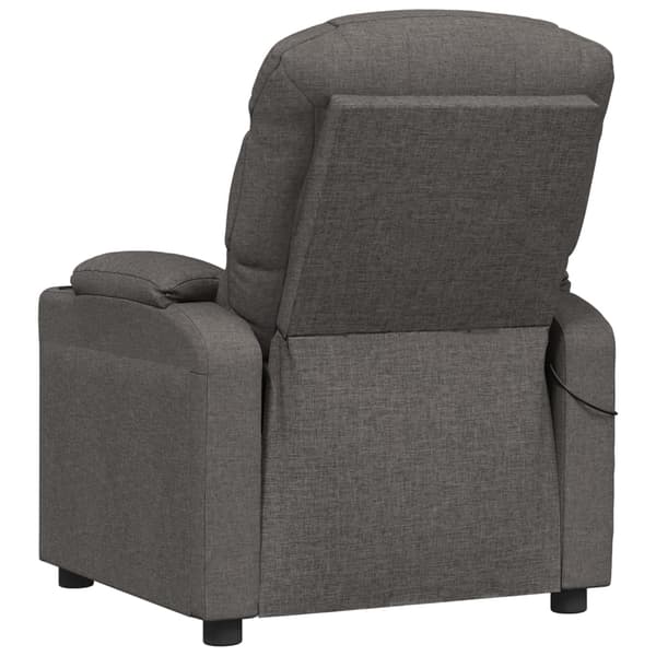 Massagefåtölj mörkgrå tyg