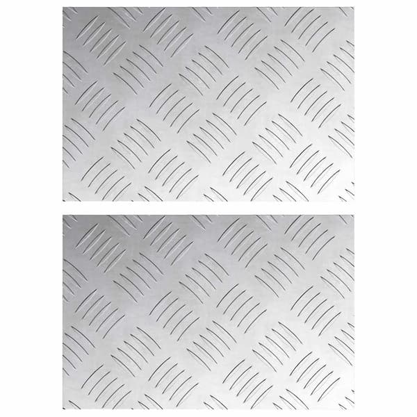 Trappsteg Rektangulär 2 pcs Silver 30 x 20 cm Aluminium