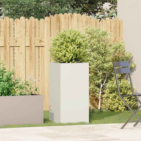Odlingslåda vit 40x40x80 cm kallvalsat stål