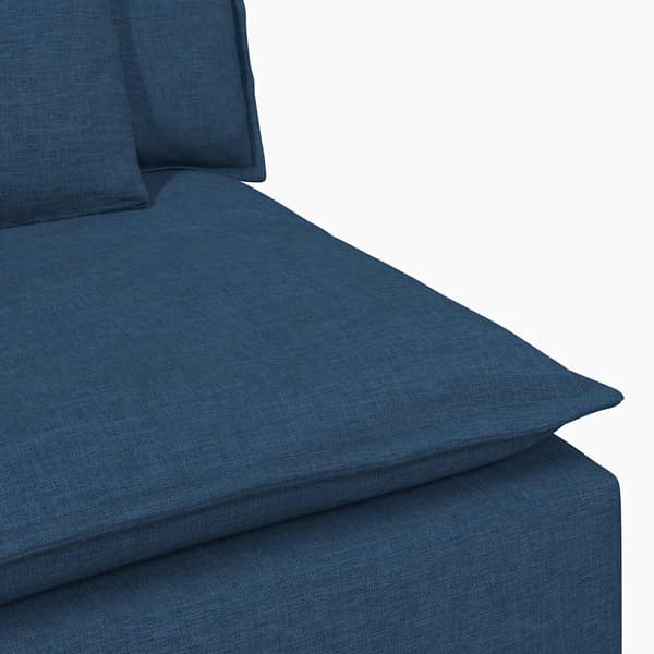 Modulär soffa armstödsändmodul med dynor blå 100 cm