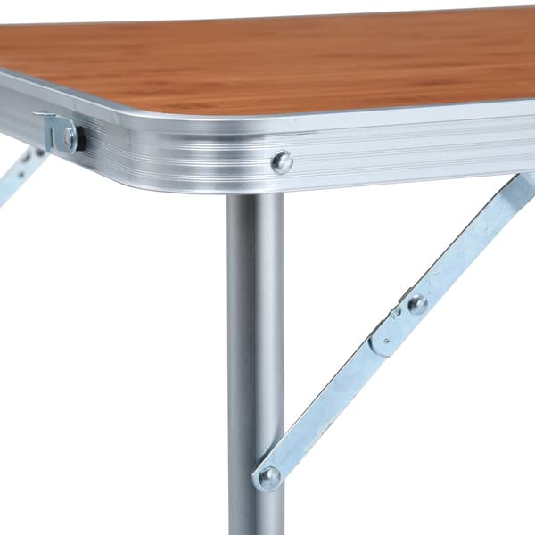 Hopfällbart campingbord aluminium 120x60 cm