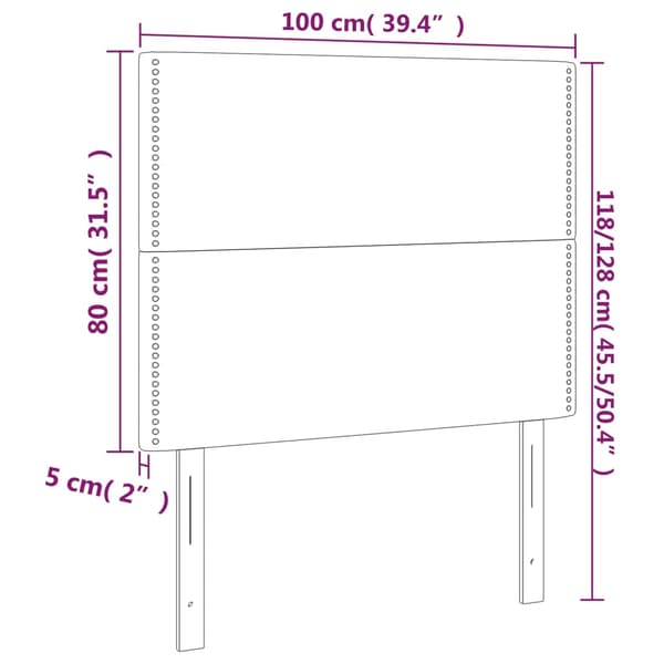 Sänggavel vit 100x5x118/128 cm konstläder