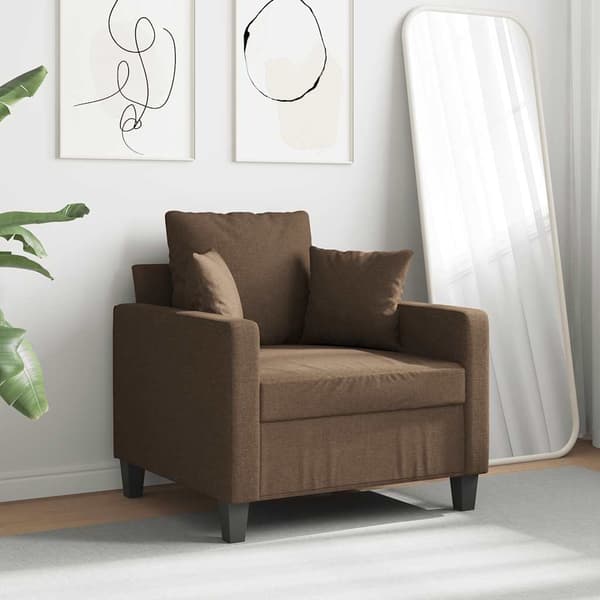 Fåtölj brun 60 cm tyg