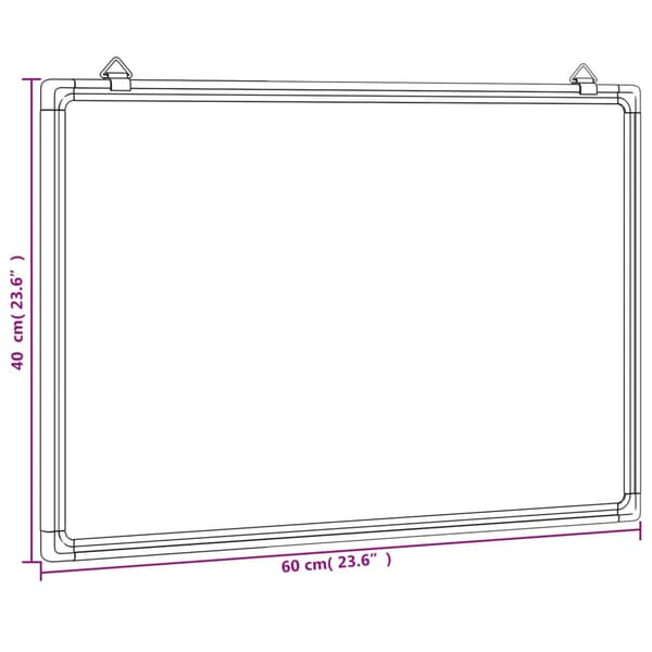Magnetisk whiteboard 60x40x1,7 cm aluminium