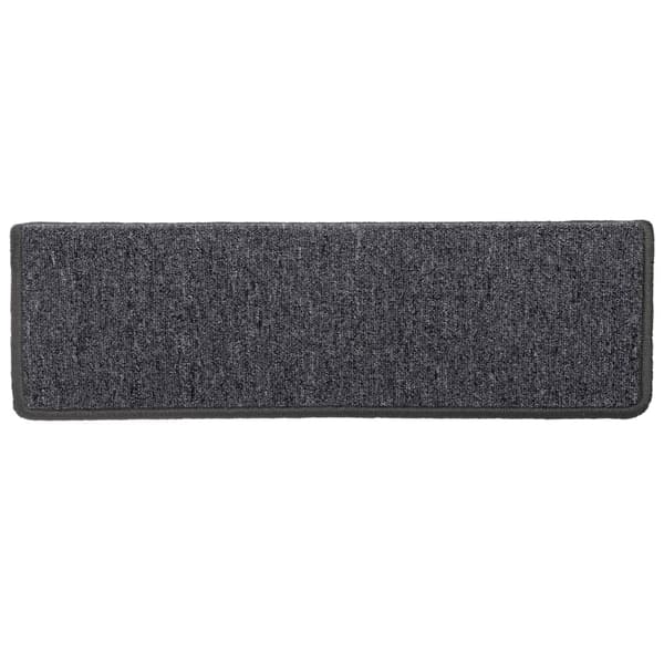 Trappmattor 15 st 65x21x4 cm mörkgrå rektangulär kant