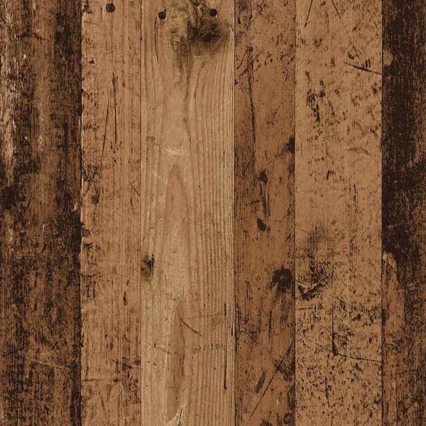Datorstativ med låda åldrat trä 35x45x77 cm