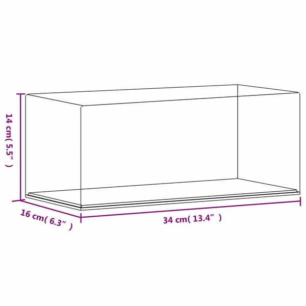 Akryllåda transparent 34x16x14 cm