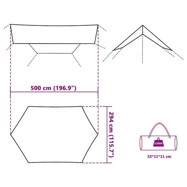 Tarp blå 500x294 cm vattentät