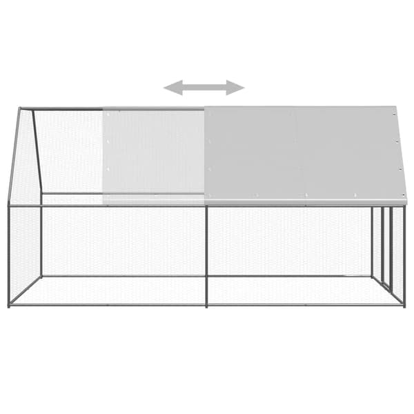 Hönsbur för utomhusbruk 2x4x2 m galvaniserat stål