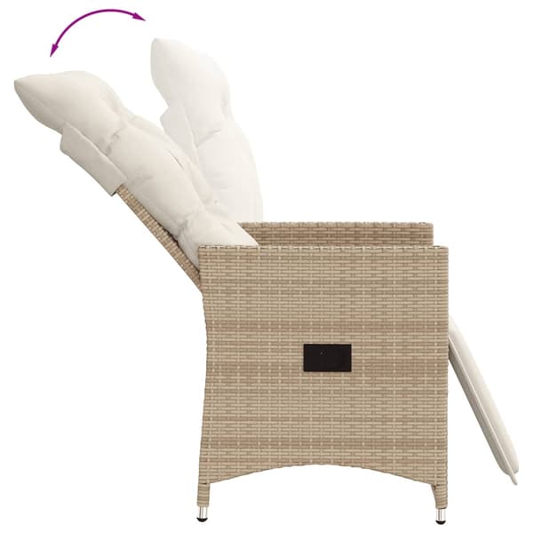 Bistrogrupp med dynor 3 delar beige konstrotting