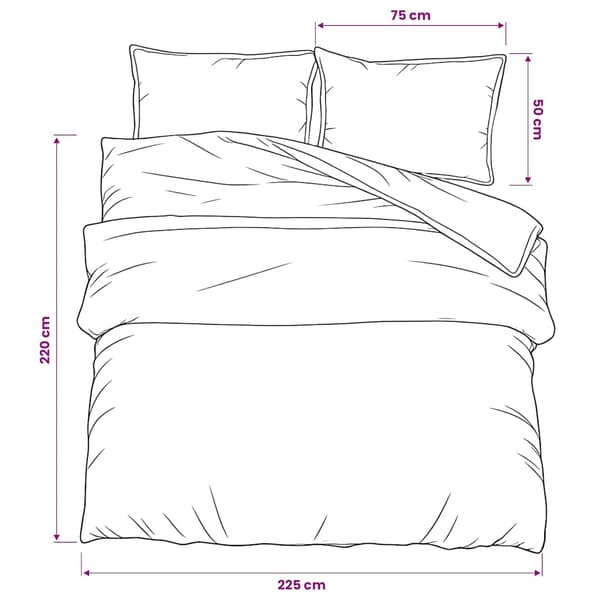 Bäddset svart 225x220 cm bomull
